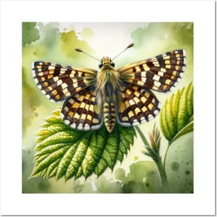 Chequered Skipper - Watercolor Butterfly Posters and Art